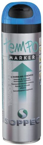 Visiodirect Sprühdose Sprühfarbe für temporäre Markierung, 500 ml, Farbe Blau, 5 bis 15 Tage