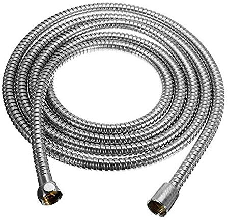 Buwico Ersatz Weich Flexible Duschschlauch Brauseschlauch 3M Doppelt Gewickelt mit Edelstahl Mantel