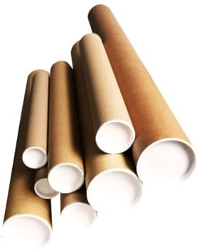 realpack® Versandrolle Karton mit Kunststoff Endkappen – 7,6 cm line-size: 625 mm A3 braun