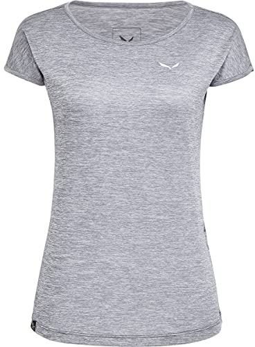Salewa Damen Puez Melange Dry W S/S Tee T shirt, Quiet Shade Melange, 40 DE (US: L)