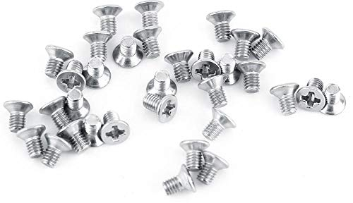 Lot de 100 vis M3, Vis M3 à tête plate Phillips, 9 types à tête plate en acier inoxydable SS304 à tête fraisée (5 mm)