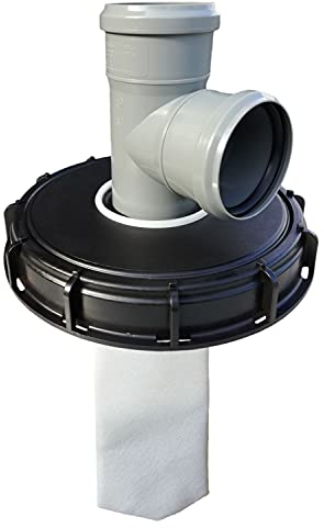 FN-Technik IBC - Coperchio filtro per acqua piovana, DN 225 HT DN 75, in feltro, HT DN 75: derivazione DN 75 87°