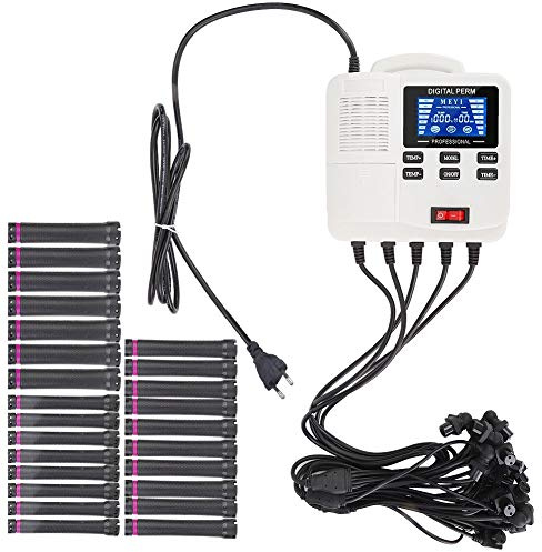 Professional Curling Roller,Small Portable Digital PTC Heating Hair Perm Machine with Hair Roller Styling Tool (EU Plug)