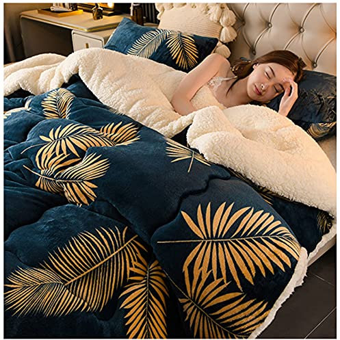 YRRA Épaissir Cachemire Courtepointe, Chaud Cachemire d'agneau Consolateur Couette Lit Chaud Et Doux d'hiver Couverture Épaissie en Cachemire d'agneau, pour Chambre,Bleu,200x230cm(4kg), Blue Bleu