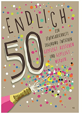 Depesche 0011673-010 - Glückwunsch-Karte zum 50. Geburtstag, ausgefallene Geburtstagskarte mit Musik, Spruch und beweglichen Elementen, inkl. Umschlag, 14,8 x 21 cm