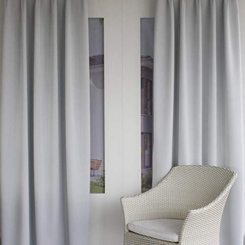 EASYHomefashion Vorhang Verdunkelungsvorhang Verdunkelungs Vorhänge Dekoschal Gardine Blickdicht Blackout Offwhite (Größe wählbar), 190 x 145 cm