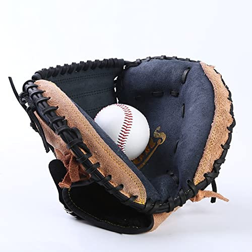 BANGHA Baseball Handschuhe Outdoor Sports Brown Black Black Leder Baseball Catcher Handschuh Softball-Übungsgeräte Größe 12.5 Linkshänder for Erwachsene-Training Baseball Glove