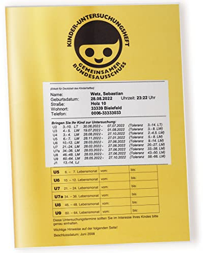 OLGS U-Heft Hüllen 10er Set, Kunststoff-Schutzhüllen transparent für Kinderuntersuchungsheft und zahnärztliche Dokumente für Baby & Kinder, Blanko