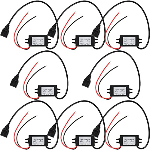 Weewooday 8 Pieces 12V/24V to 5V USB Dc Converter Adapter Buck Module