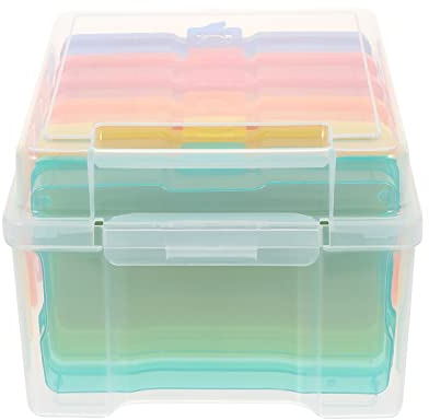 Cabilock 1 Set Multifunktionale Fotoboxen Zur Aufbewahrung Von 10x15 Cm Fotos, 16 InnenhüLlen, Klarsichtbox FüR Karten Und Bastelmaterial