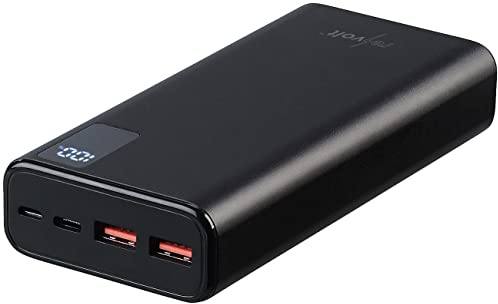 revolt 12V Powerbank: USB-Powerbank, 20.000 mAh, USB-C PD, Display, Metall, QC3.0, 3 A, 20 W (Handy, Notebook, Sony)