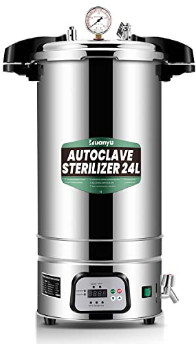 Huanyu 24L Autoklav Sterilisator, Temp. & Zeit Einstellbare, Smart Autoklav | Automatischer Dampf-Autoklav, Intelligente Steuerung Labor Elektrische Autoklaven Hochdruck-Dampf-Sterilisator