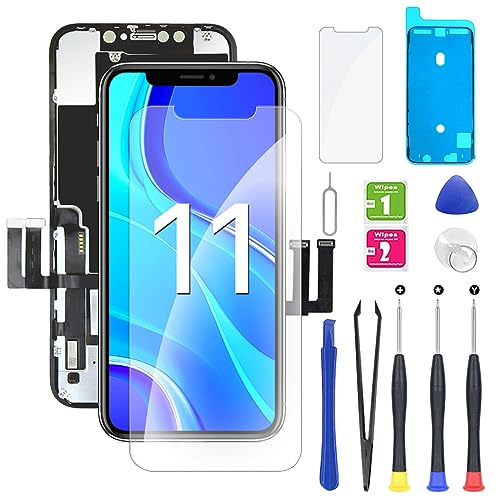 EXW Écran LCD iPhone 11 6.1 Écran iPhone 11 Tactile De Réparation Complet + Protecteur D'écran + Adhésif Étanche A2111, A2223, A2221