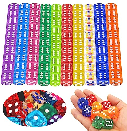 100 Stück Würfel Set,12mm Würfel bunt Acryl Spielwürfel Bunt würfel Set Würfelspiele Tischspiele bunt würfelspiel dice Spiel acryl