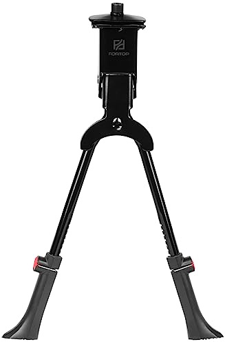 FORTOP Verstellbarer Ständer für Erwachsenen-Fahrräder – robuster Doppel-Fahrradständer für 24 Zoll, 26 Zoll, 27,5 Zoll, 29 Zoll Fahrräder – Aluminiumlegierung Kickstand für MTB, Straße (Schwarz 2)