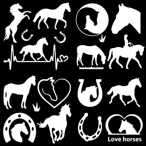GORGECRAFT 4 hojas de pegatinas de latidos de corazón de caballos Herradura Autoadhesivo Adhesivo Reflectante Pegatinas de Pared Impermeable Automotriz Decoración Exterior para Motocicleta Plata Plata