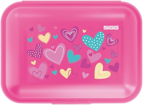 SIGG VIVA Lunch box Hearts (1 L), Lunch box bambini per la scuola senza BPA, Schiscetta pranzo e merenda colorata con scomparti per bambini e bambine