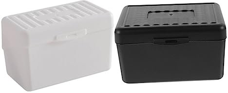 LALAFINA 2 Stück Visitenkartenbox Pp 3×5 Zoll Mit Deckel Stabile Kartenaufbewahrungsbox Für Büro Schreibtisch Organizer