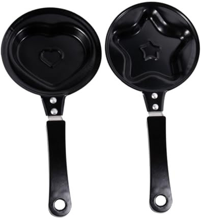 LIFKOME 2pcs Mini Omelette Pan Nonstick Cartoon Breakfast Pan Heart Shaped Omelette Maker for Making and Fried Egg