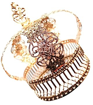 ibasenice Rose Gold Cake Crown Topper Birthday Party Cake Decoration Crown Shape Dessert Baking Ornament for Christmas Celebration