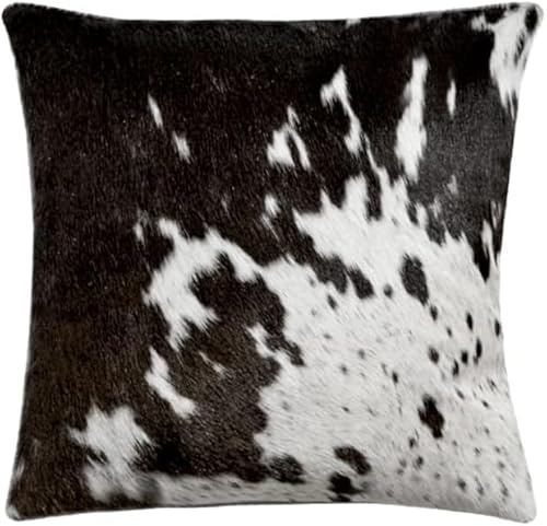 UK Fashion Decor Genuine Cowhide Cushion Pillow Covers 18x18 Inch Leather Hair on Cow Hide Skin Throw Pillow Covers