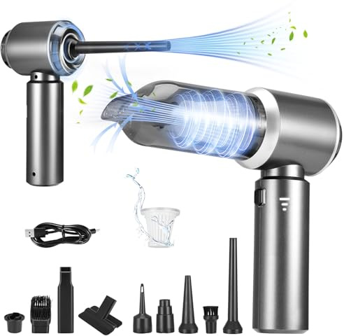 Handheld Vacuum Cleaner Cordless, 15000Pa Powerful Car Vacuum, 4 in 1 Portable Mini Handheld Hoover Rechargeable for Car Pet Hair Home (Gunmetal)