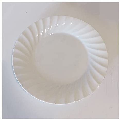 Platos Llanos Plato de comedor blanco simple Plato de comedor casero de cerámica Plato de postre Plato de ensalada Restaurante Café Plato plano Plato poco profundo Disco de plato hondo Platos postre