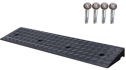 YAEGER Bordsteinrampe Gummi Schwellenrampe Tragbare rutschfeste Fahrradrampe für Motorräder, Roller, Wohnmobil und Autos Leichte TüRrampe 4 Bis 10cm Hoch(6cm/2.4)