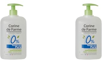Corine de Farme - Douche Soin Pure 0% - Nettoie, Hydrate la Peau - pH Neutre, Sans Savon ni Colorant, 12 Ingrédients, Clean Beauty - Fabriqué en France - 750 ml (Lot de 2)