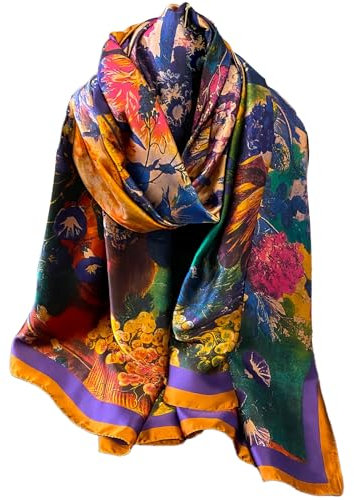 FAIRYGATE Schals und Tücher Damen Schal Halstuch Tuch Elegante Seidentuch für Frühling Sommer Ganzjährig Seidenschal Weiches Stola für Abendkleid 87036
