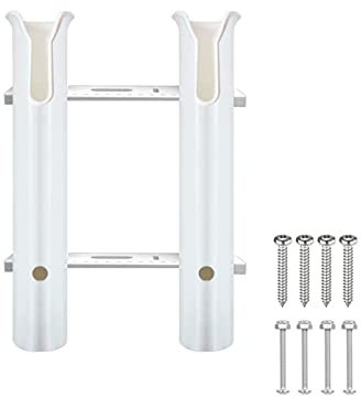 2 Tubes Link White Plastic Fishing Rod Racks Holders Socket for Boat Marine Fishing Box Kayak Boat Yacht 50mm(5pcs)