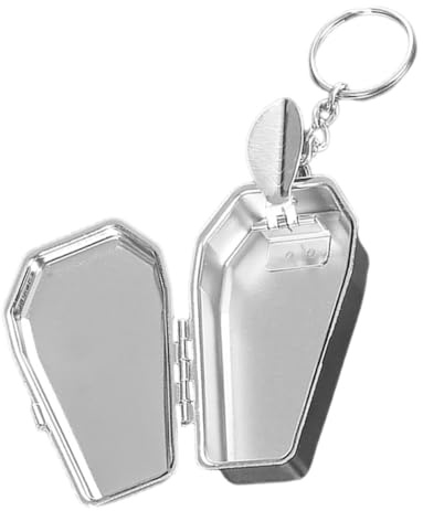 HYTROVE Cendrier de Poche Porte-clés en Acier Inoxydable Forme Cercueil Argenté, Léger et Facile à Suspendre, Accessoire Chic pour Camping et Famille