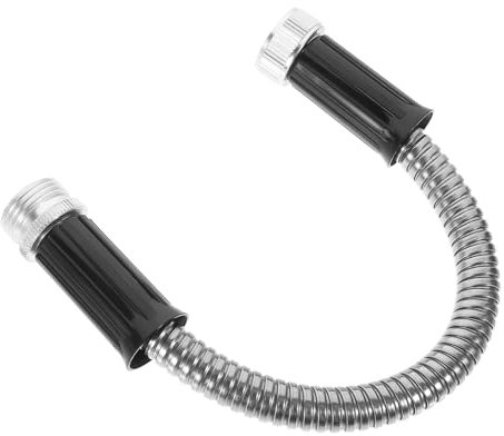 CIMAXIC Garden Watering Connect Stainless Steel Water Hose Extension 1ft Short Hose Silver