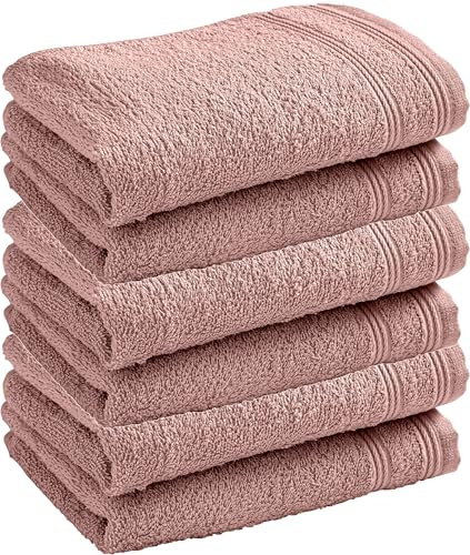 Lot de 6 serviettes invité éponge Spa 30 x 50 cm / 400 gr/m² (Vieux Rose)