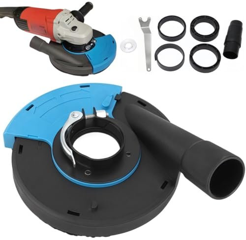 Cuffia Aspirazione Smerigliatrice con Aspirazione e Raccolta Della Polvere, Levigatrice per Cemento Copripolvere - Adatta All'uso su Calcestruzzo, Marmo, Piastrelle - Set Accessori Inclusi