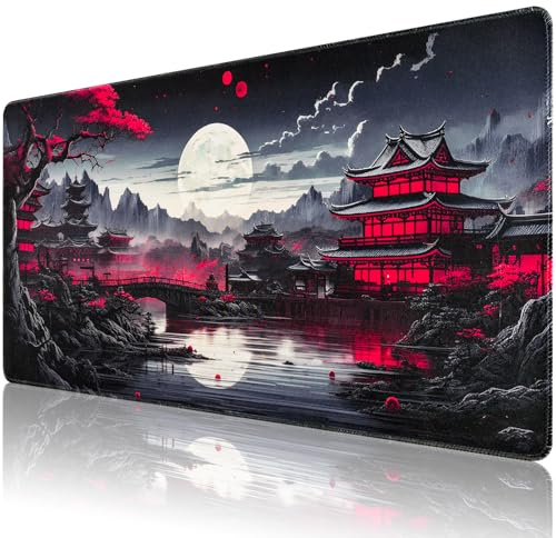 Sevenpers Mousepad XXXL, Japanische Kunst Mauspads,1200x600mm | Überdimensionales Rutschfeste Gummimatten Gaming-Mauspads,Waschbares Mauspad für PC,Maus und Tastatur