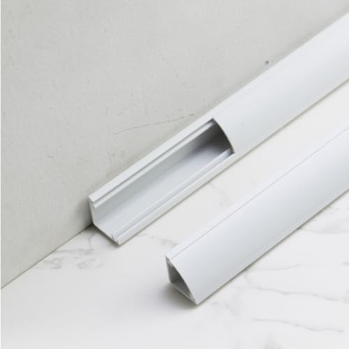 HDYZJQ kabelschacht Eck-Kabelkanal-Set, Selbstklebender Dünner Kabelverbinder Für Boden-, Wand- Und Decken-Fußleisten, 100 cm Kabelkanal-Kabelabdeckung(White,WxH-20x20mm)