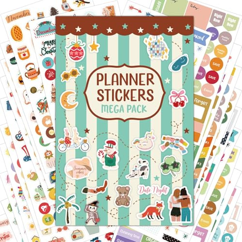 Plan Sticker- Bullet Journal & Planner-Sticker-Set – 1000+ Vintage-Aufkleber mit saisonalen Motiven (Adventskalender) & To-Do-Listen – Für Kalender, Journaling & Planung – Geschenkidee für Lehrer