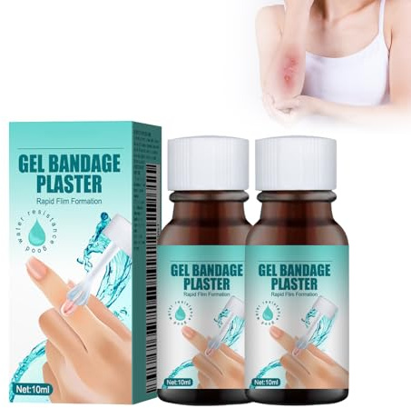Colla Gel per Bendaggi – Bendaggio Liquido e Gel Curativo per Asciugatura Rapida Delle Ferite, Bendaggi Impermeabili per Tagli E Graffi, Formula Avanzata per Sbiancamento Della Pelle, 2 Pz.