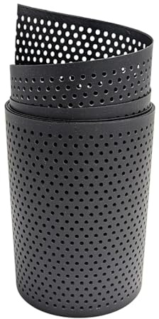 zaun|zu® ECO gelocht Zaunblende mit 20% Lochmuster: Sichtschutzstreifen Polyal für Doppelstabmatten Sichtschutz Made in Germany Schwarz 2,55m
