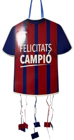 Deliex. Piñata cumpleaños infantiles varias medidas y dibujos. Piñata Decoración Fiestas Infantiles Niño y Niña - Piñatas para rellenar con juguetes y chuches. (CAMISTA FUTBOL AZUL Y ROJA)