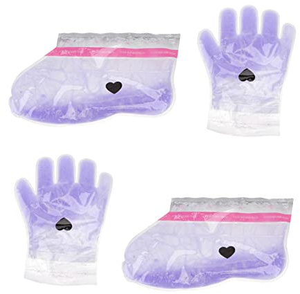 LOORGVEL 2 Paar Paraffinabdeckung Hand und Fußpflege Wachstherapie Lavendel Duft Spa Nährende Wachshandschuhe für Gesunde Haut