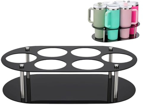 Becherhalter Organizer - Flaschenregal Organizer Für Vorratsschrank | 6-Fach Getränkebecher Halter und Aufbewahrungsständer für Arbeitsplatte, Vorratsschrank, Schrank, Tisch, Zuhause und Wohnung