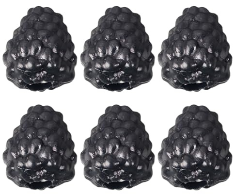 Geavonyg Paquete De 6 Simulaciones Artificiales Frambuesas Decoraciones para Fiesta Boda Cesta Fotos Decoraciones Cocina Fruta Modelo Falso Negro