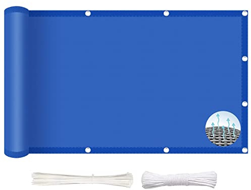 Tenda parasole per esterni, 6 x 8 m, rettangolare, per giardino, patio e cortile, vela traspirante, protezione dai raggi UV, soluzione ombreggiante per esterni blu