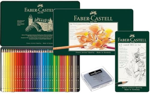Faber-Castell 110036 - Künstlerfarbstift Polychromos, 36er Metalletui (Metalletui + Zubehör)