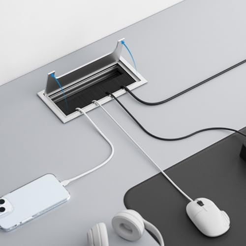 Pasacables para escritorio, pasacables de metal, cubierta para apertura de escritorio