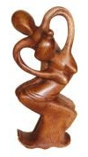 'tantri SCHE scultura Bali Dance legno naturale 20 cm