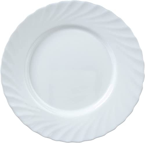Arcoroc ARC D6871 Trianon Uni Platzteller, 31cm, Opalglas, weiß, 4 Stück