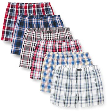 Lower East LE150, Boxer Americani Uomo, Multicolore (A Quadri), M